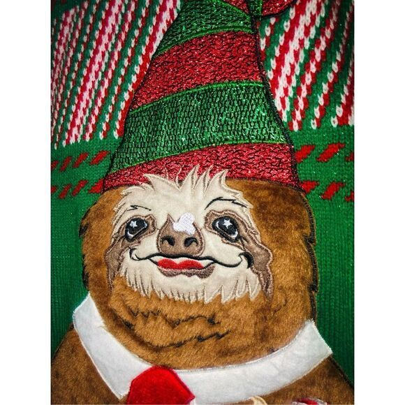 Holiday Hype women’s slug sweater 3D size S green and red - Picture 3 of 6